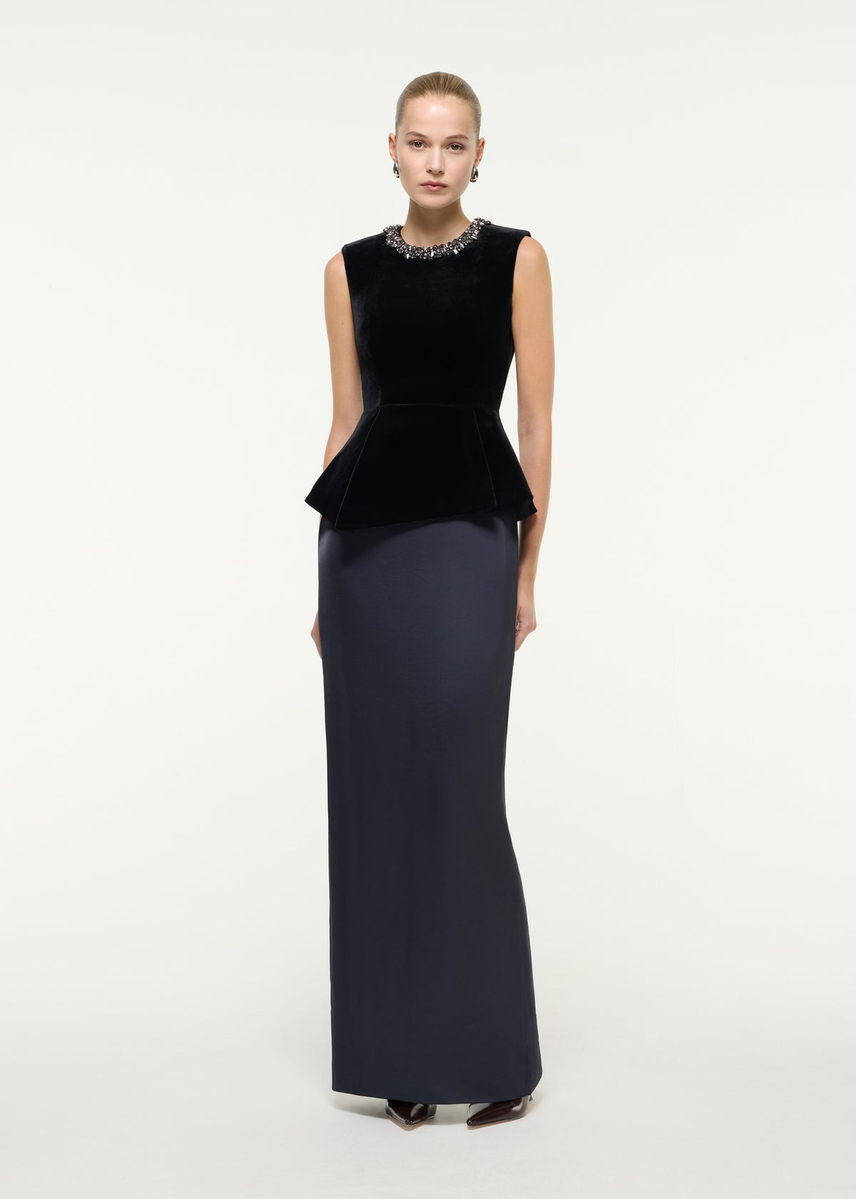 Velvet Gown With Heavy Satin Skirt