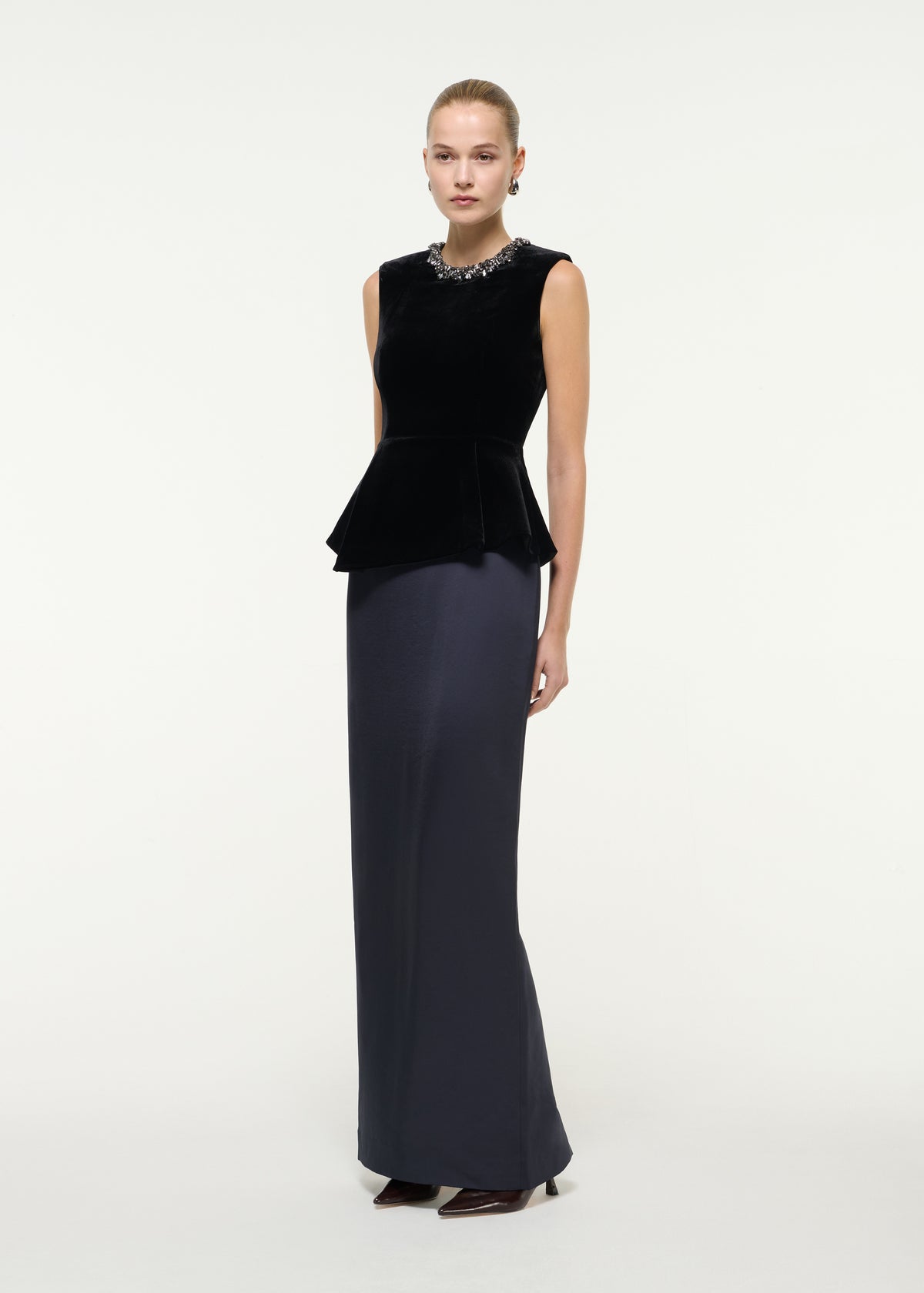Velvet Gown With Heavy Satin Skirt