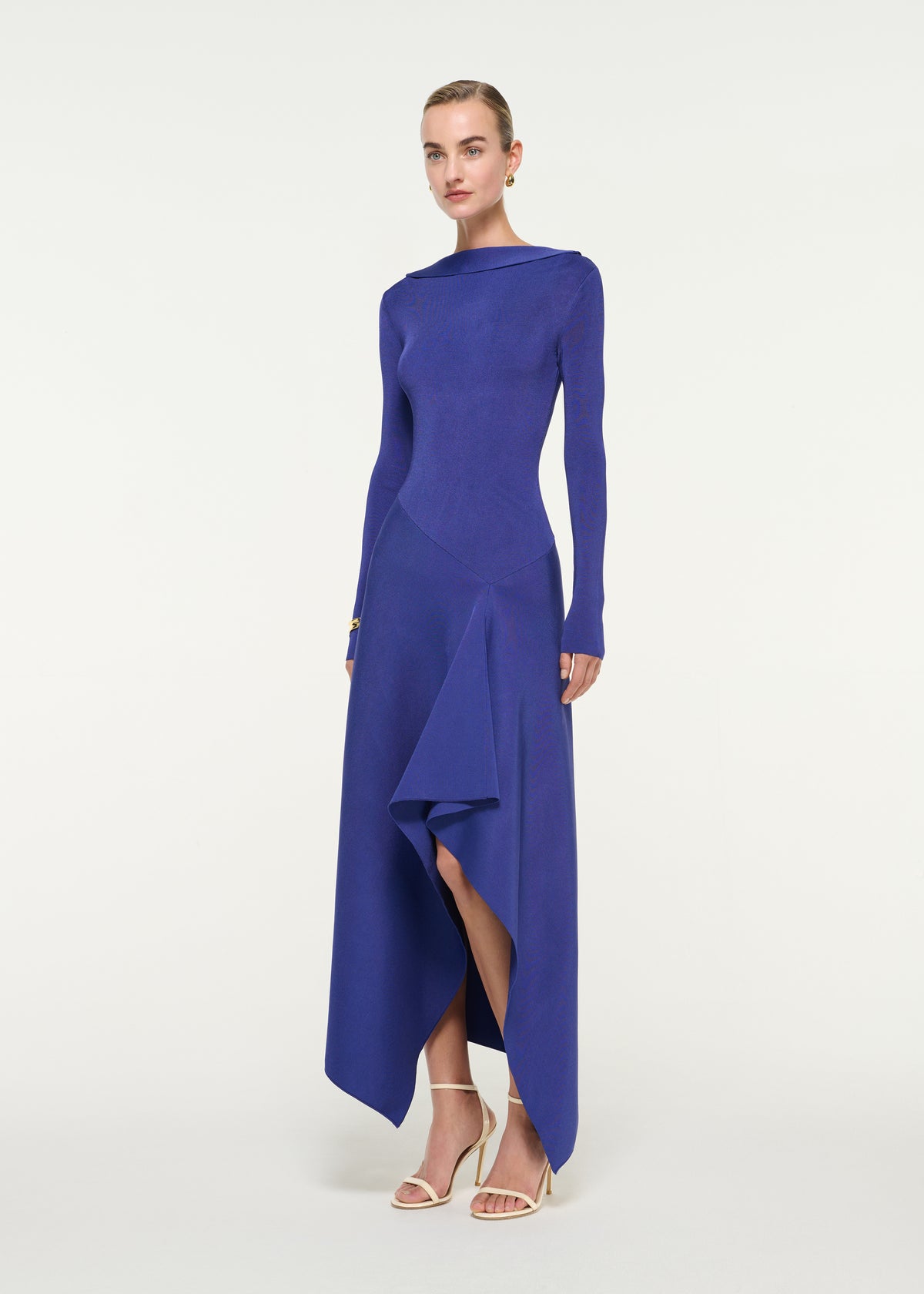 Asymmetric Hem Knit Maxi Dress