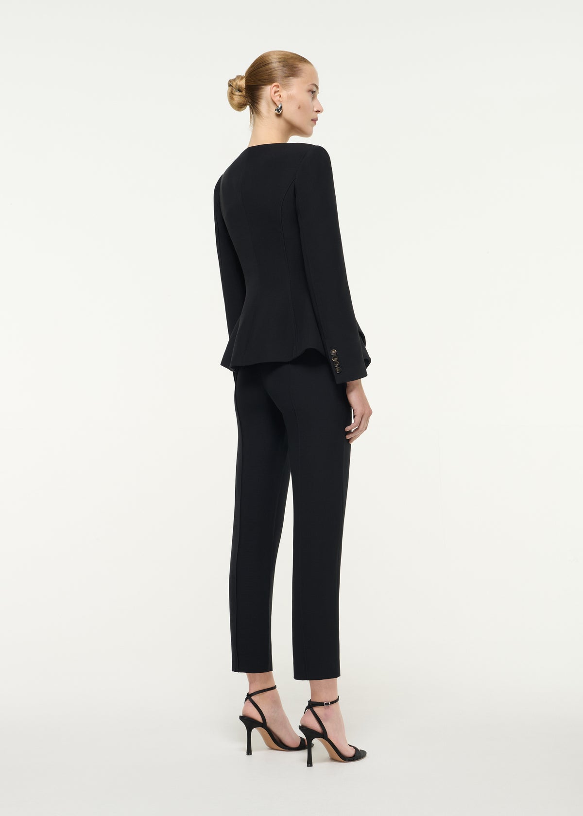 Wool Silk Peplum Hem Jacket
