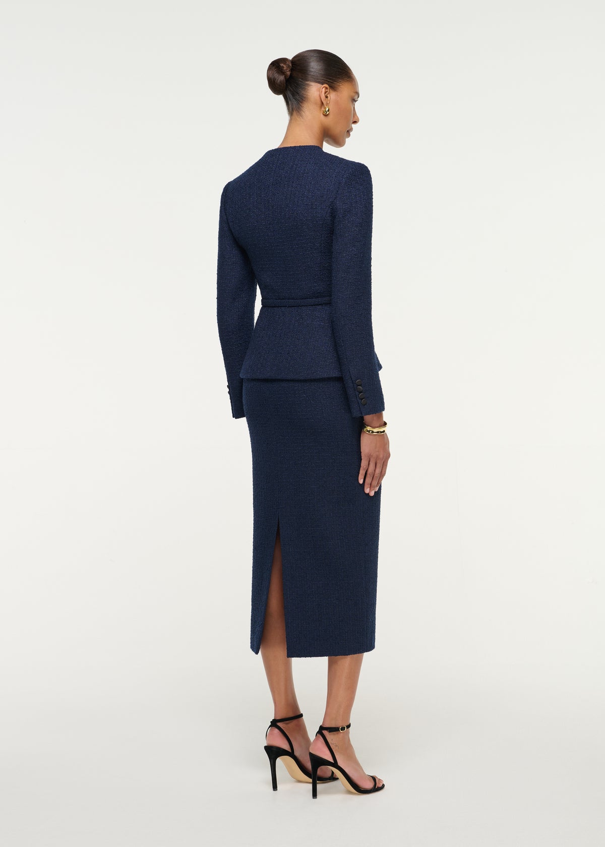 Boucle Jacket With Waist Belt