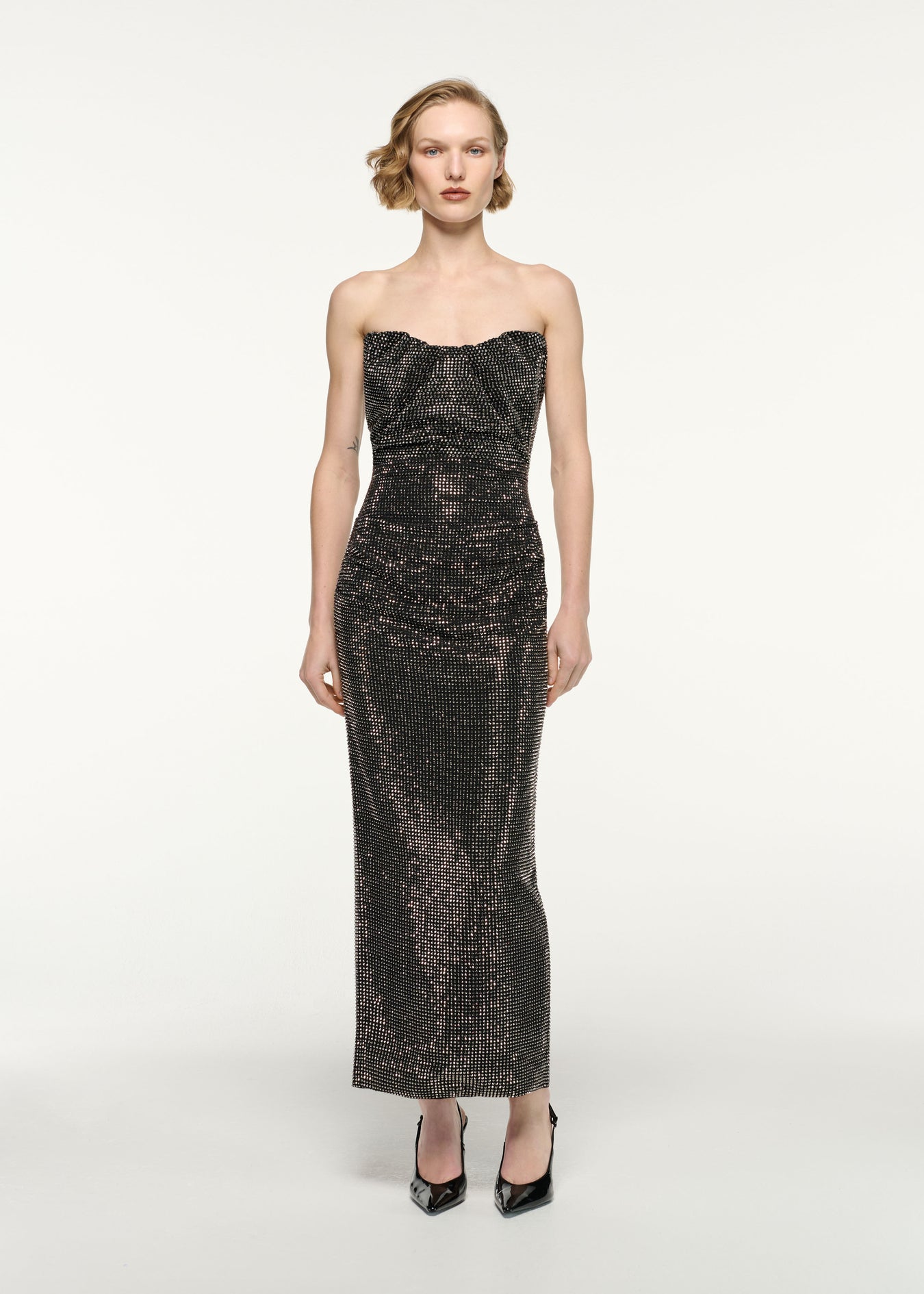 Strapless Diamante Maxi Dress