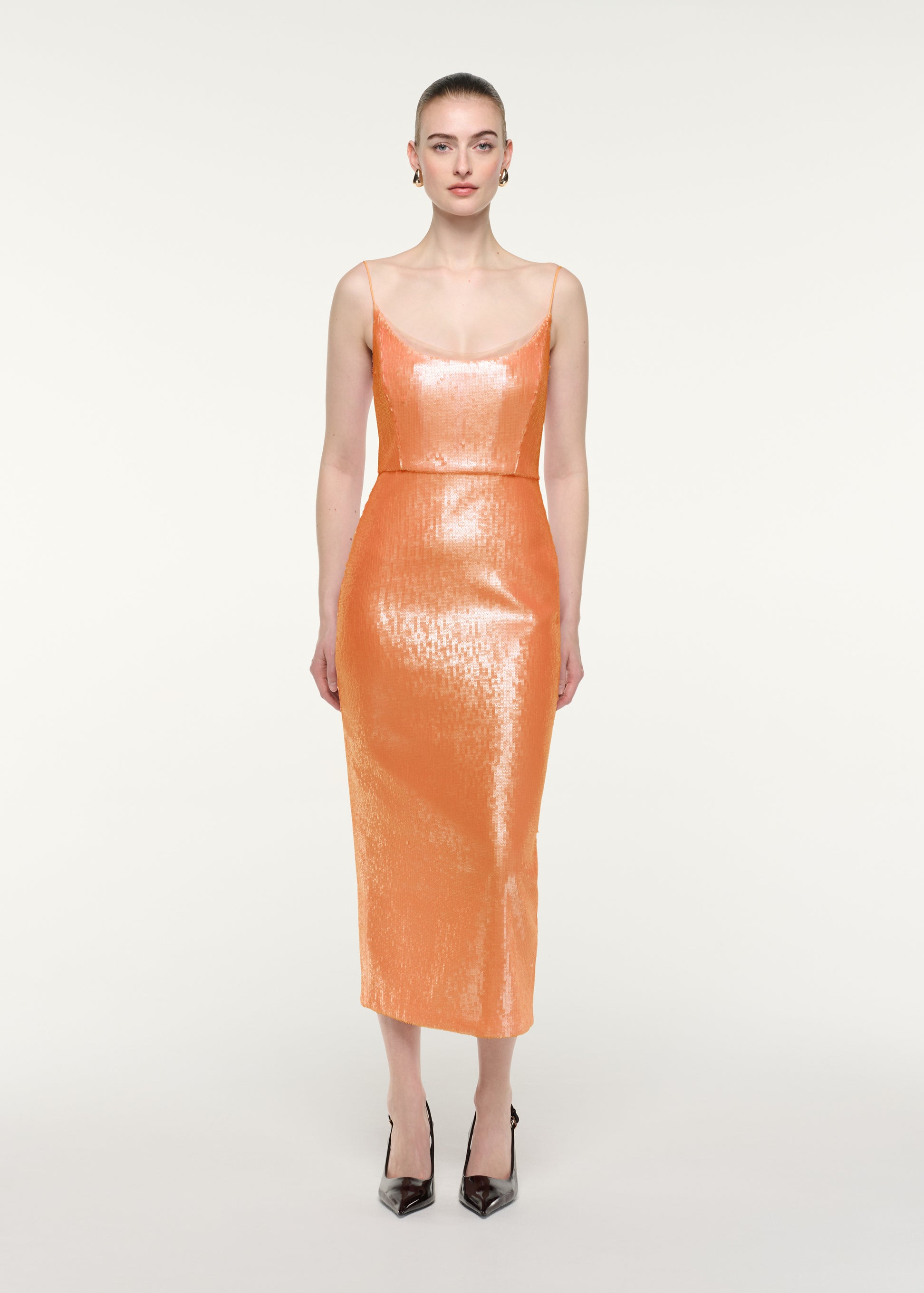 Strappy Sequin Midi Dress