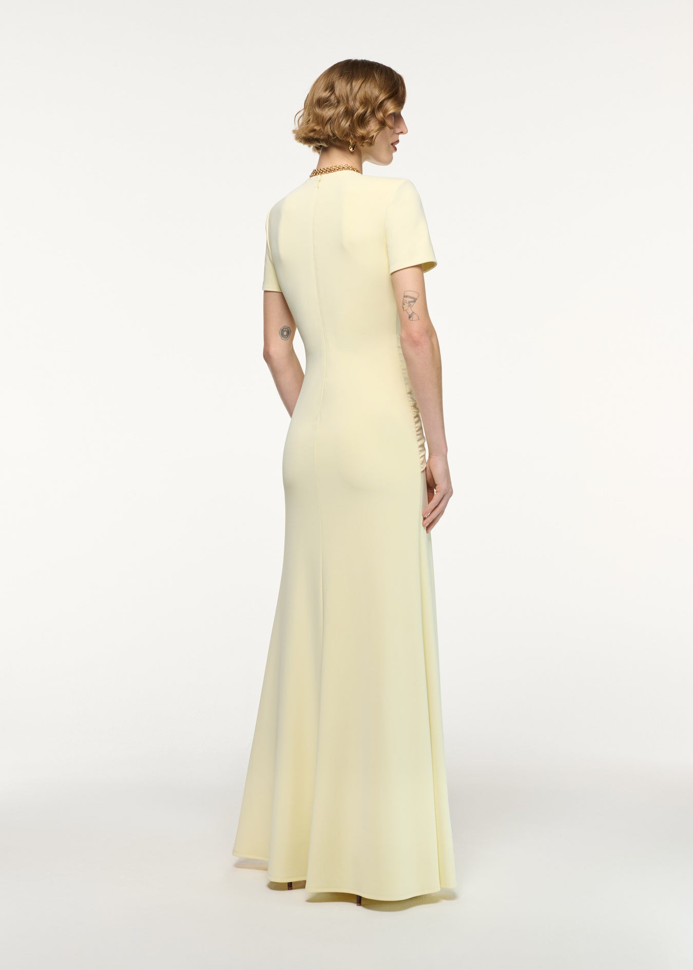 Waterfall Twist Drape Jersey Dress