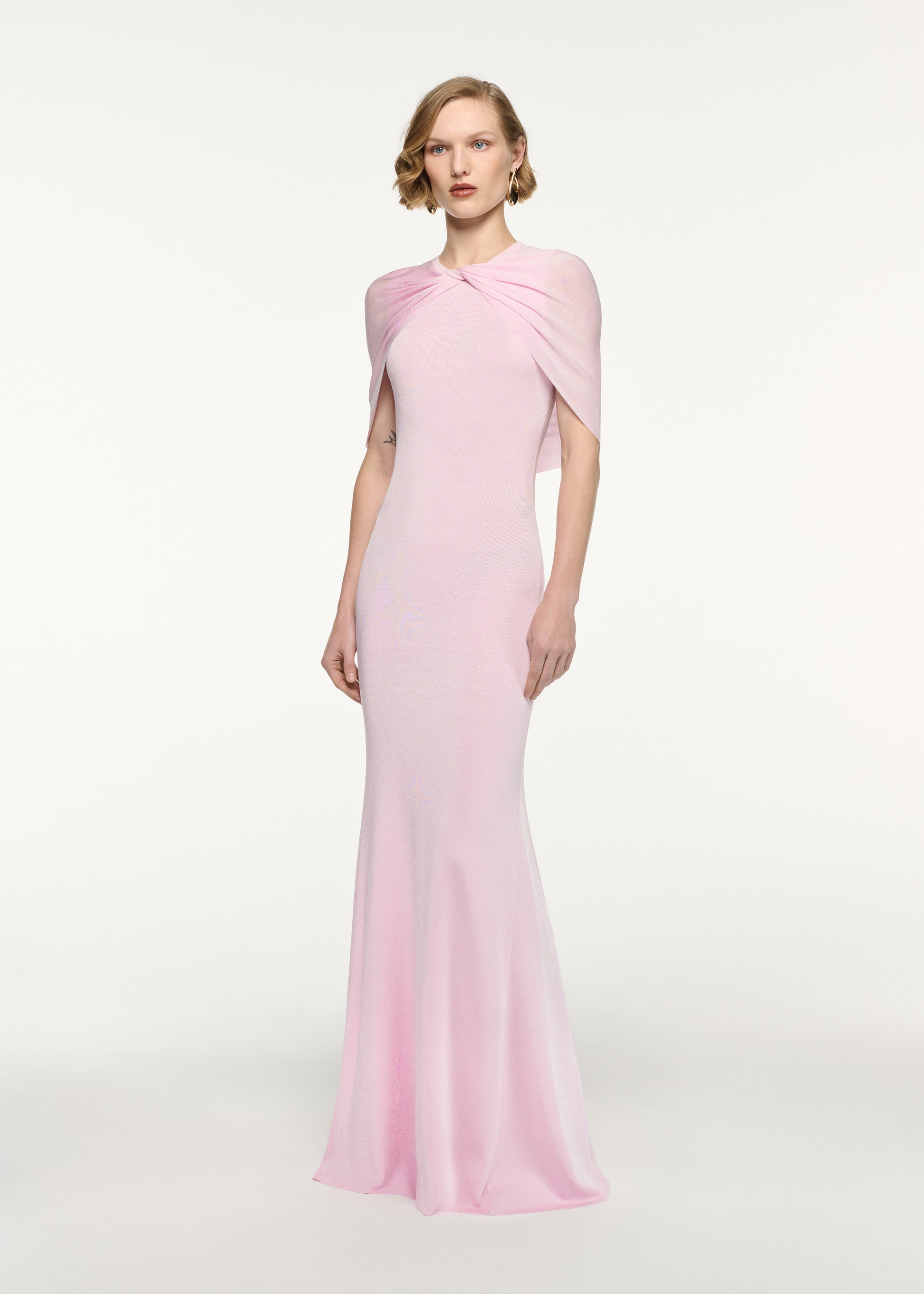 Twist Drape Viscose Knit Dress