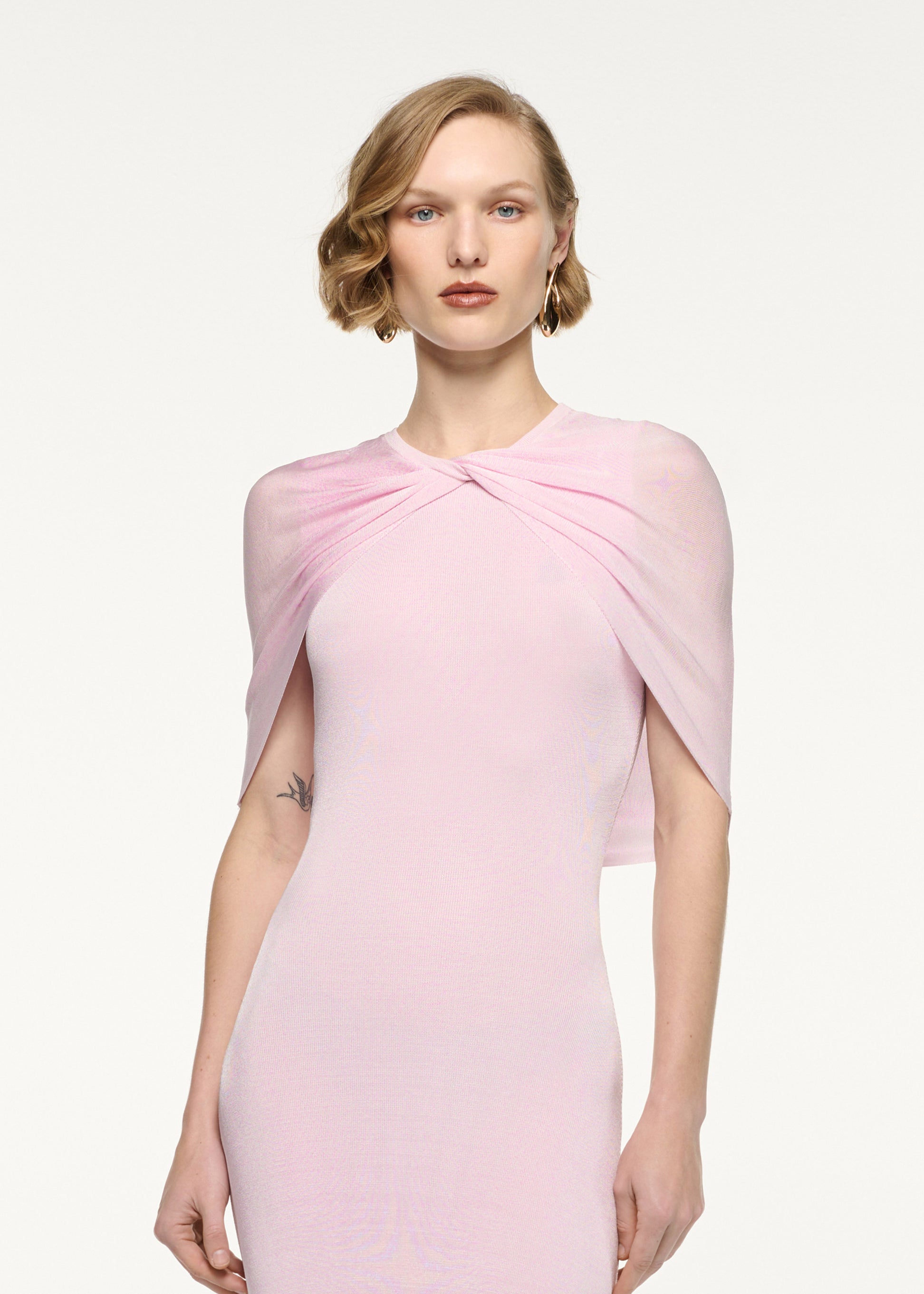 Twist Drape Viscose Knit Dress