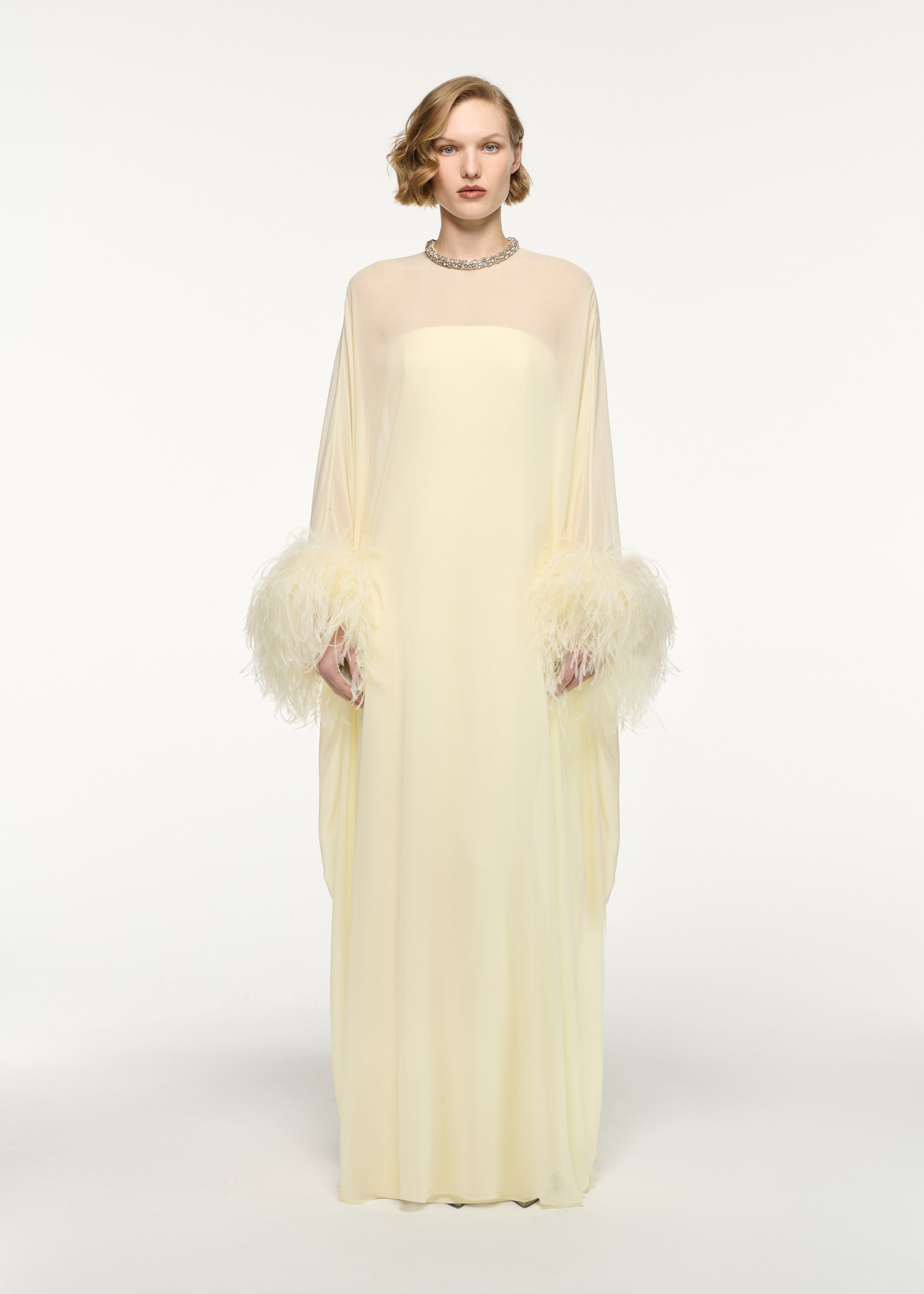 Chiffon Overlayed Cape Gown Yellow – Roland Mouret