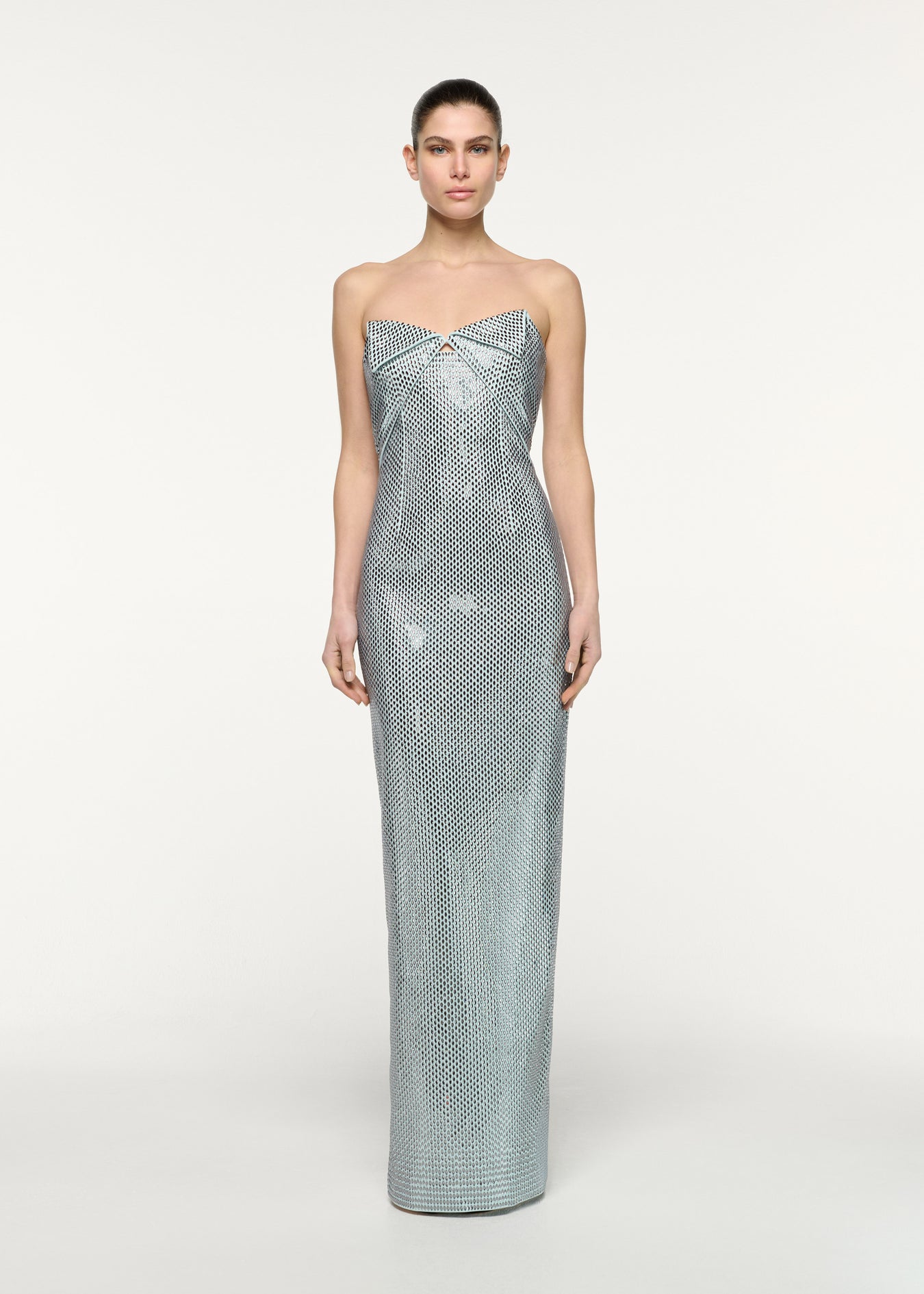 Origami Drape Bust Diamante Gown