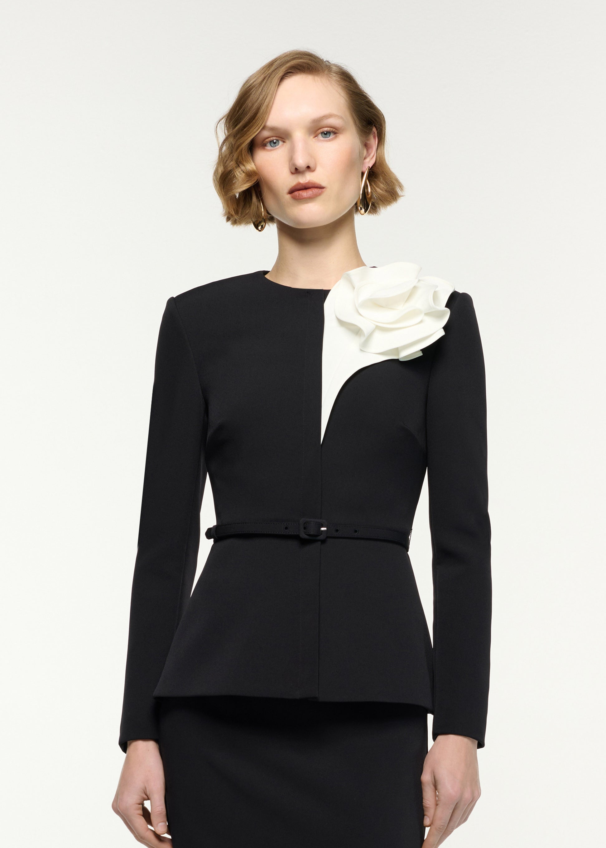 Flower Belted Jacket