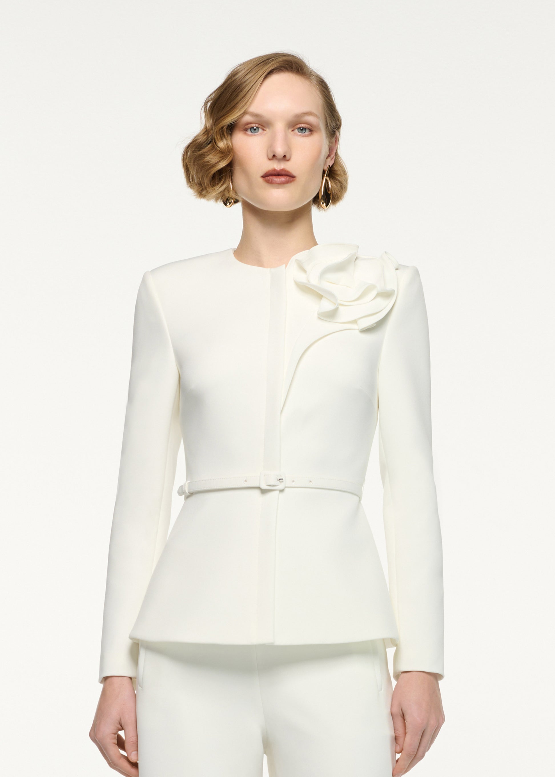 Flower Belted Jacket