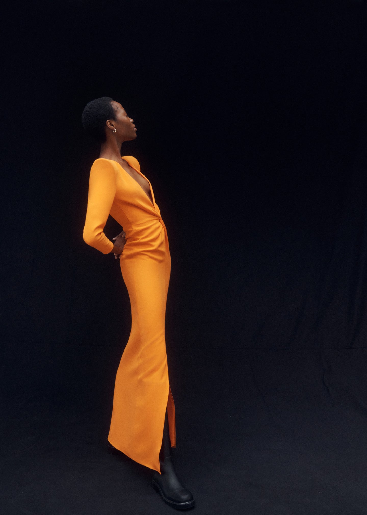 roland mouret orange dress Roland Mouret One-shoulder Draped Dress