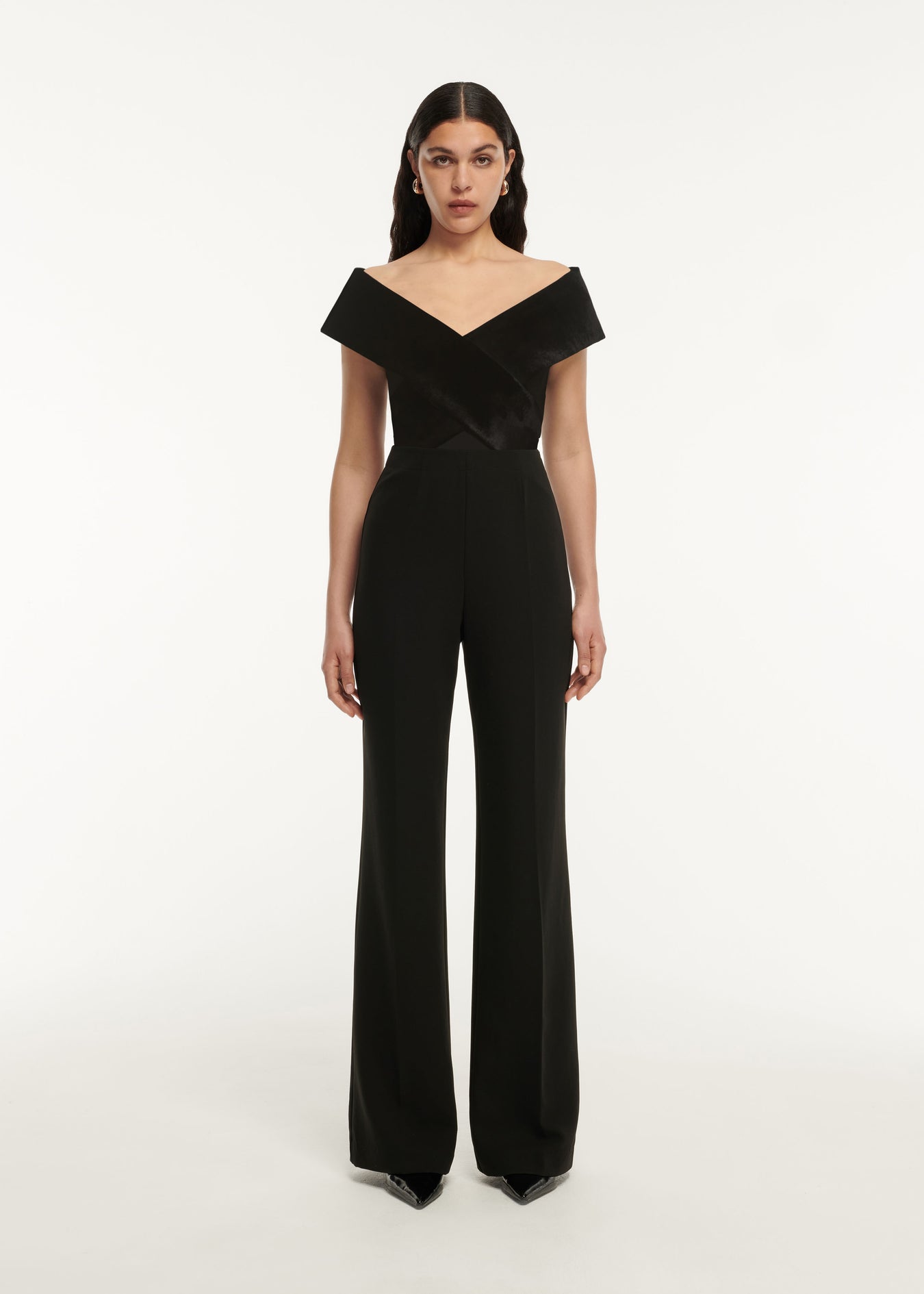 Off Shoulder Stretch Cady Velvet Top