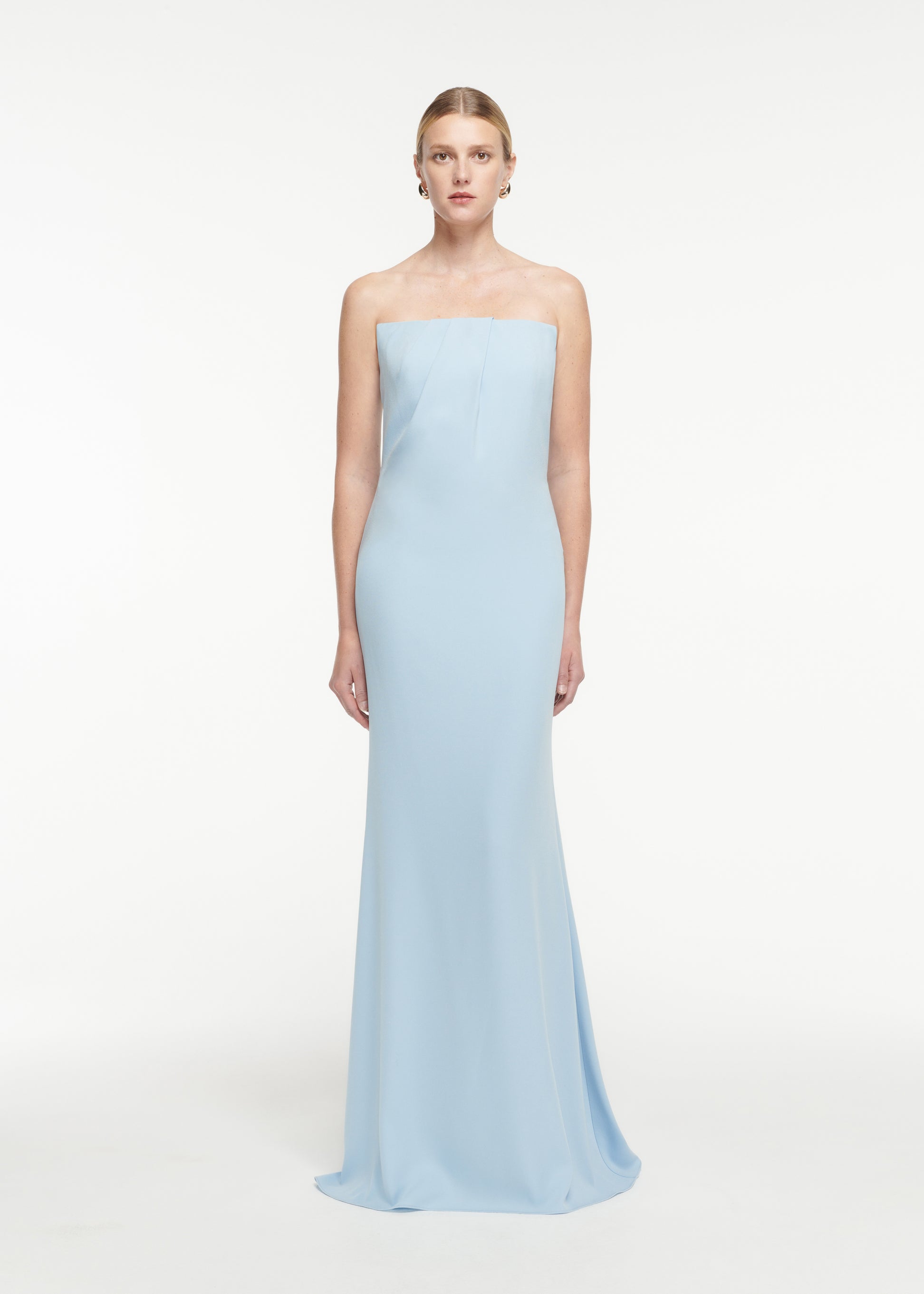 Strapless Satin Crepe Gown