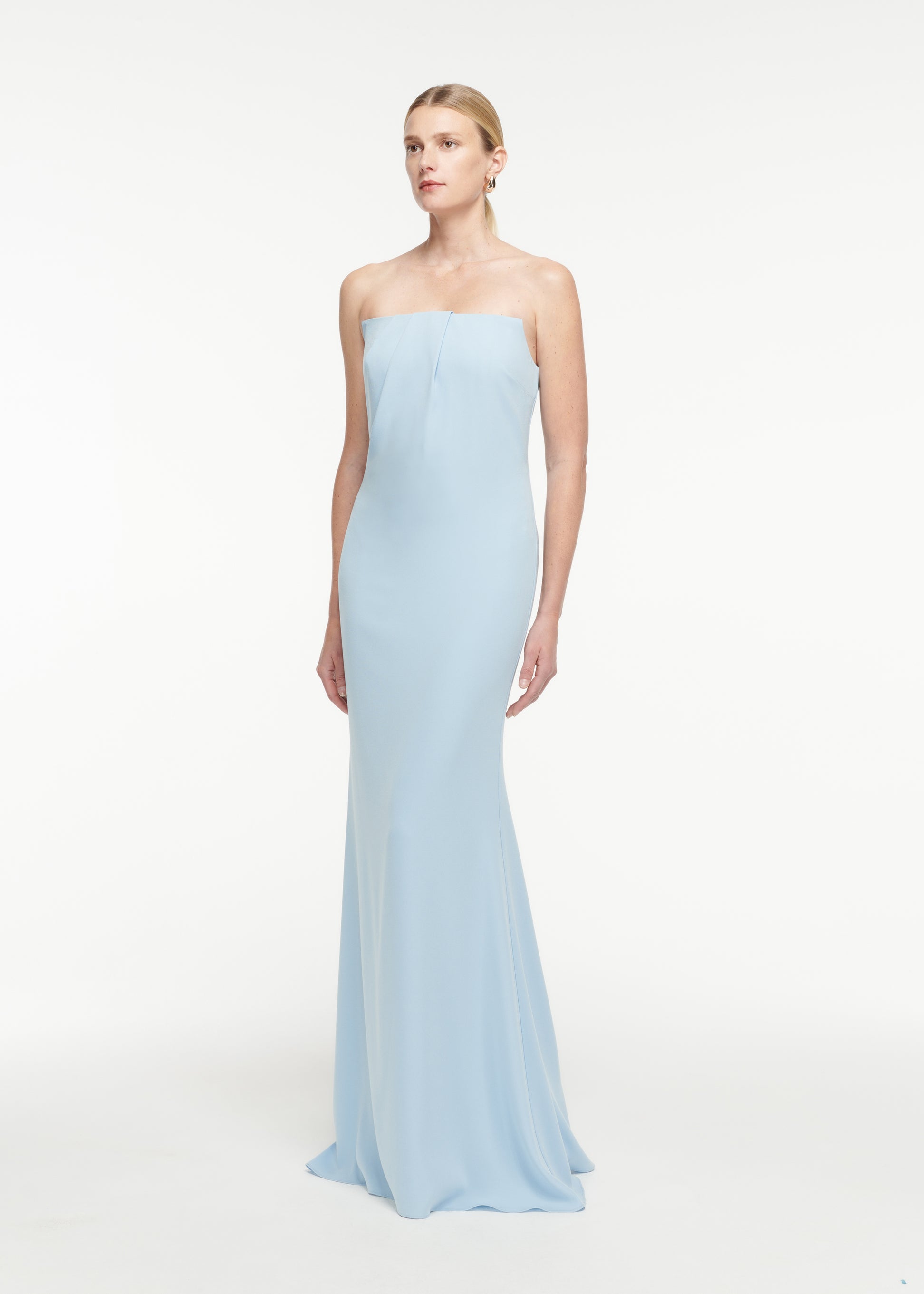 Strapless Satin Crepe Gown