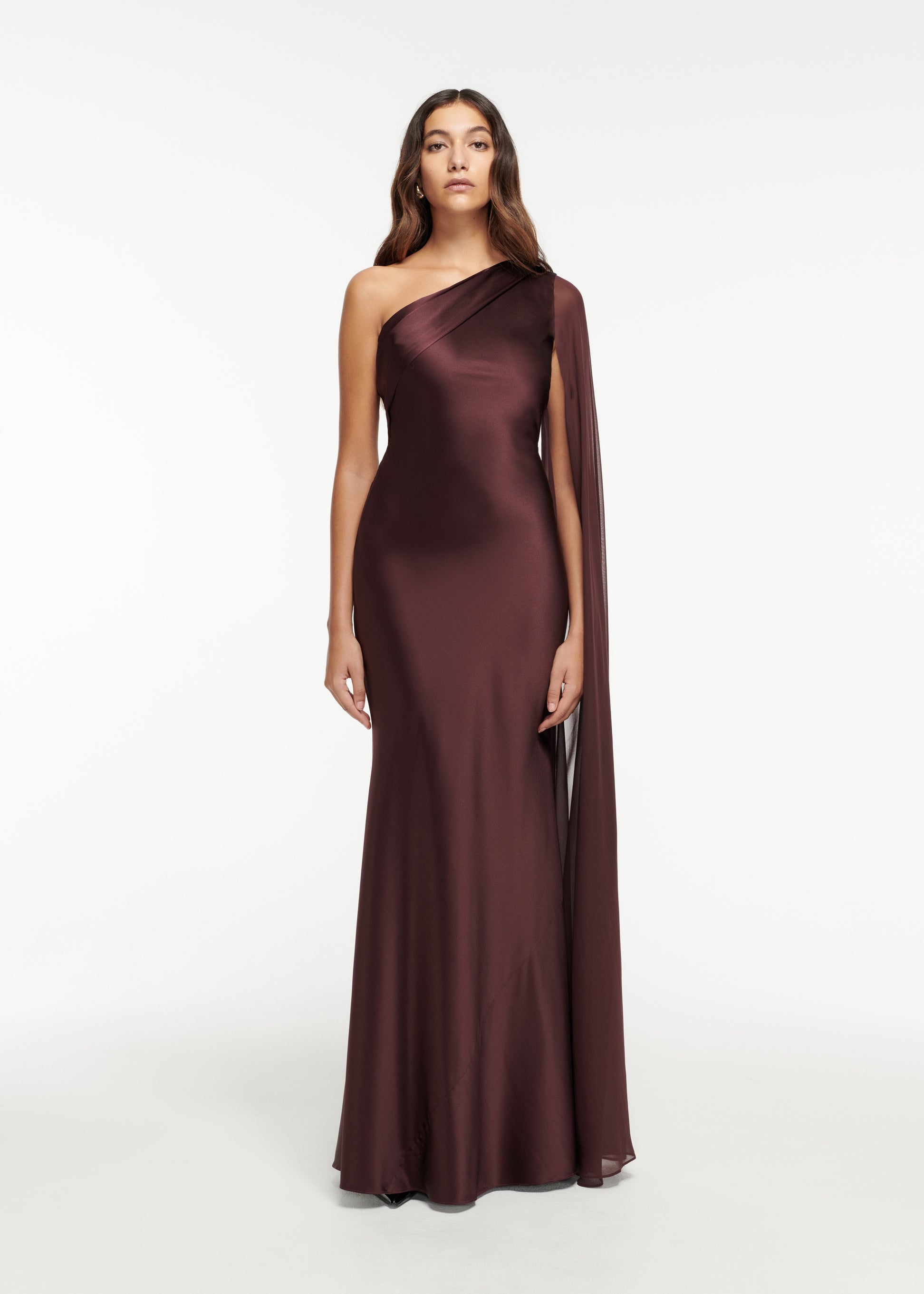 Asymmetric Silk Satin Gown