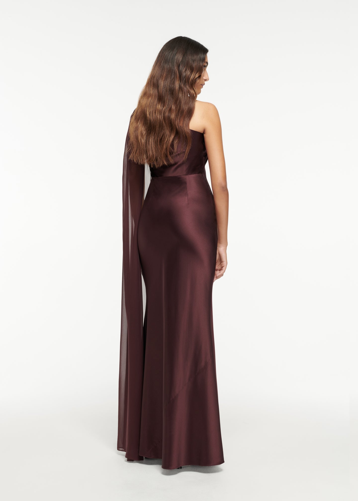 Asymmetric Silk Satin Gown