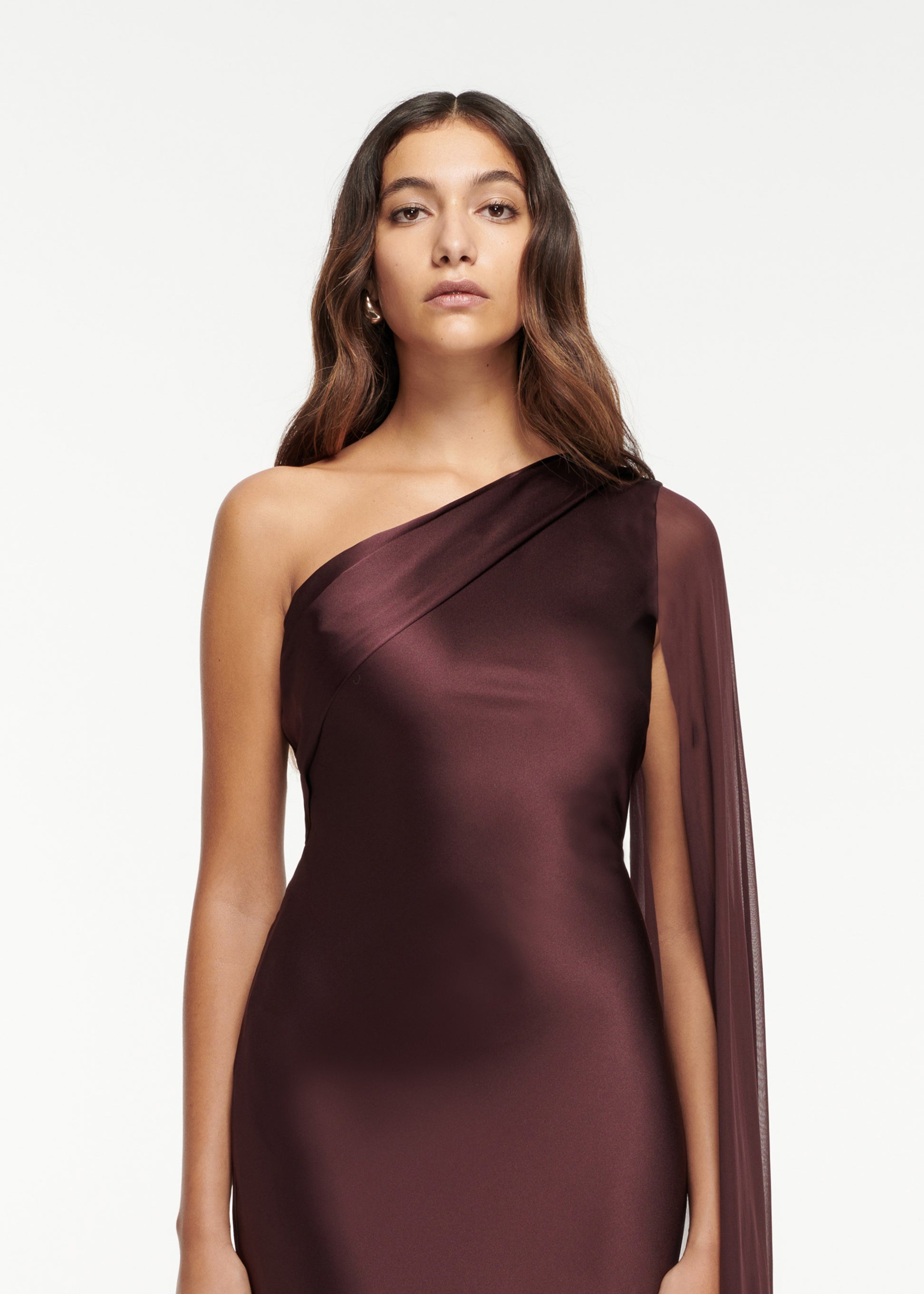 Asymmetric Silk Satin Gown