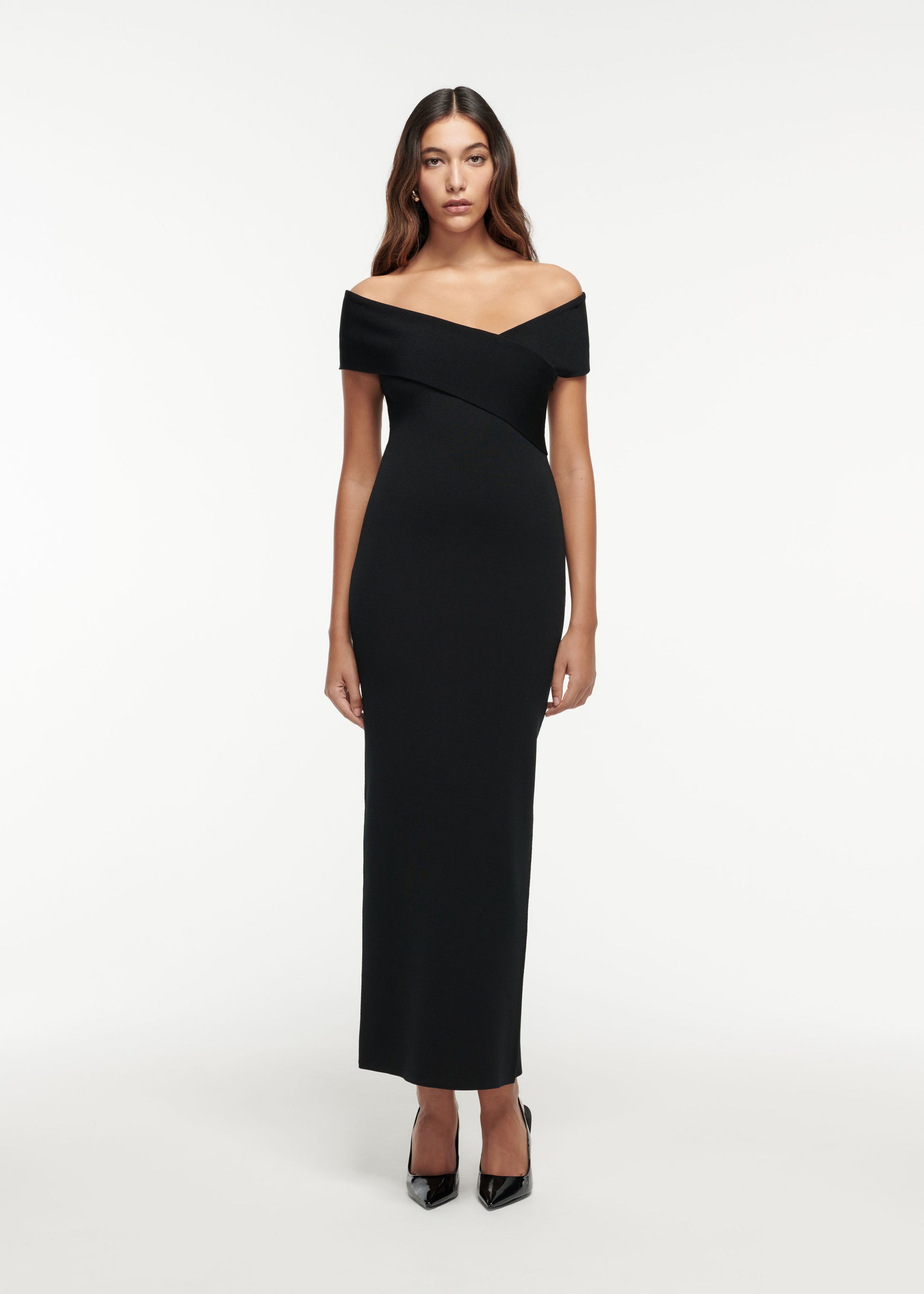 Off The Shoulder Flat Knit Maxi Dress – Roland Mouret