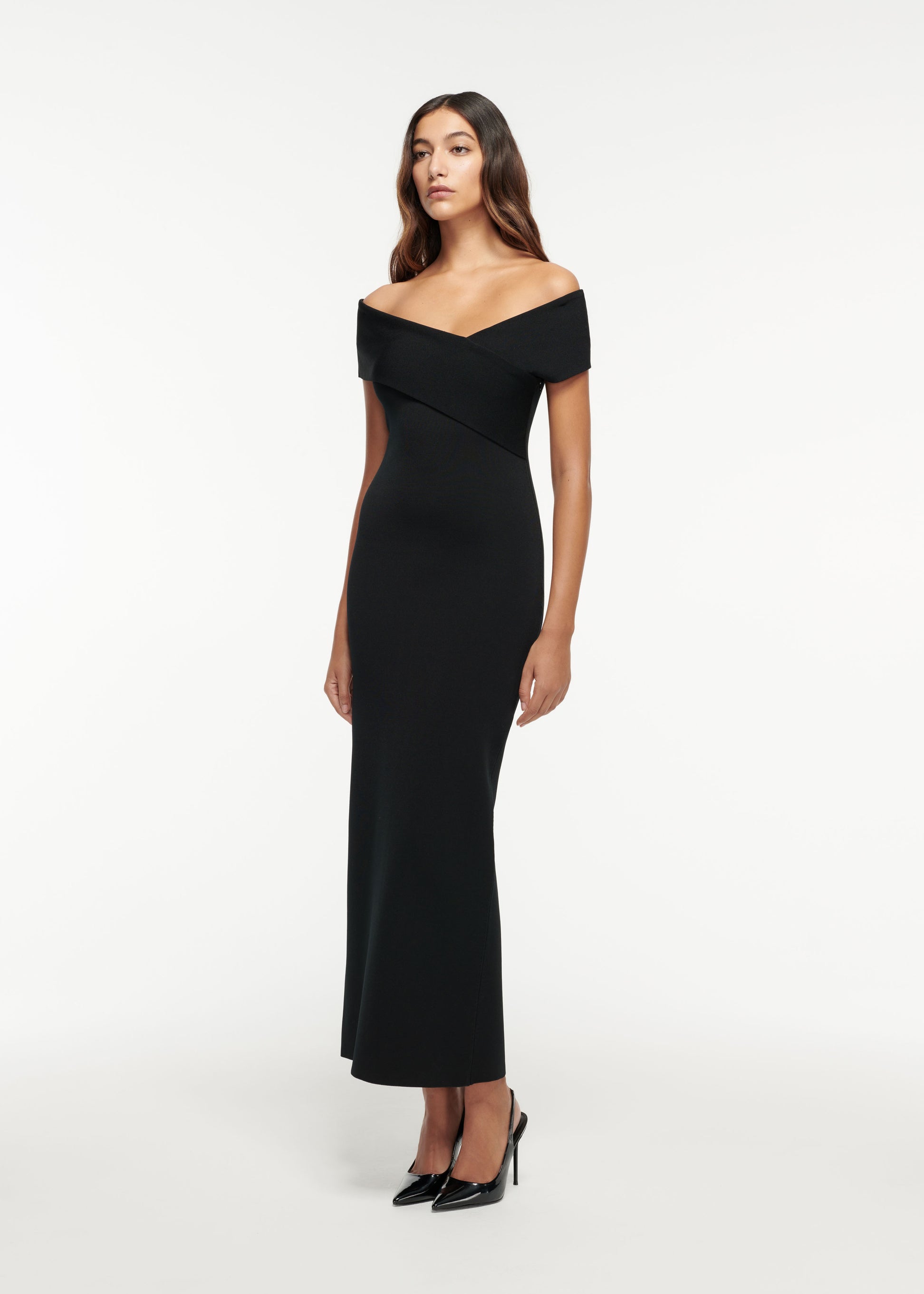 Off The Shoulder Flat Knit Maxi Dress – Roland Mouret
