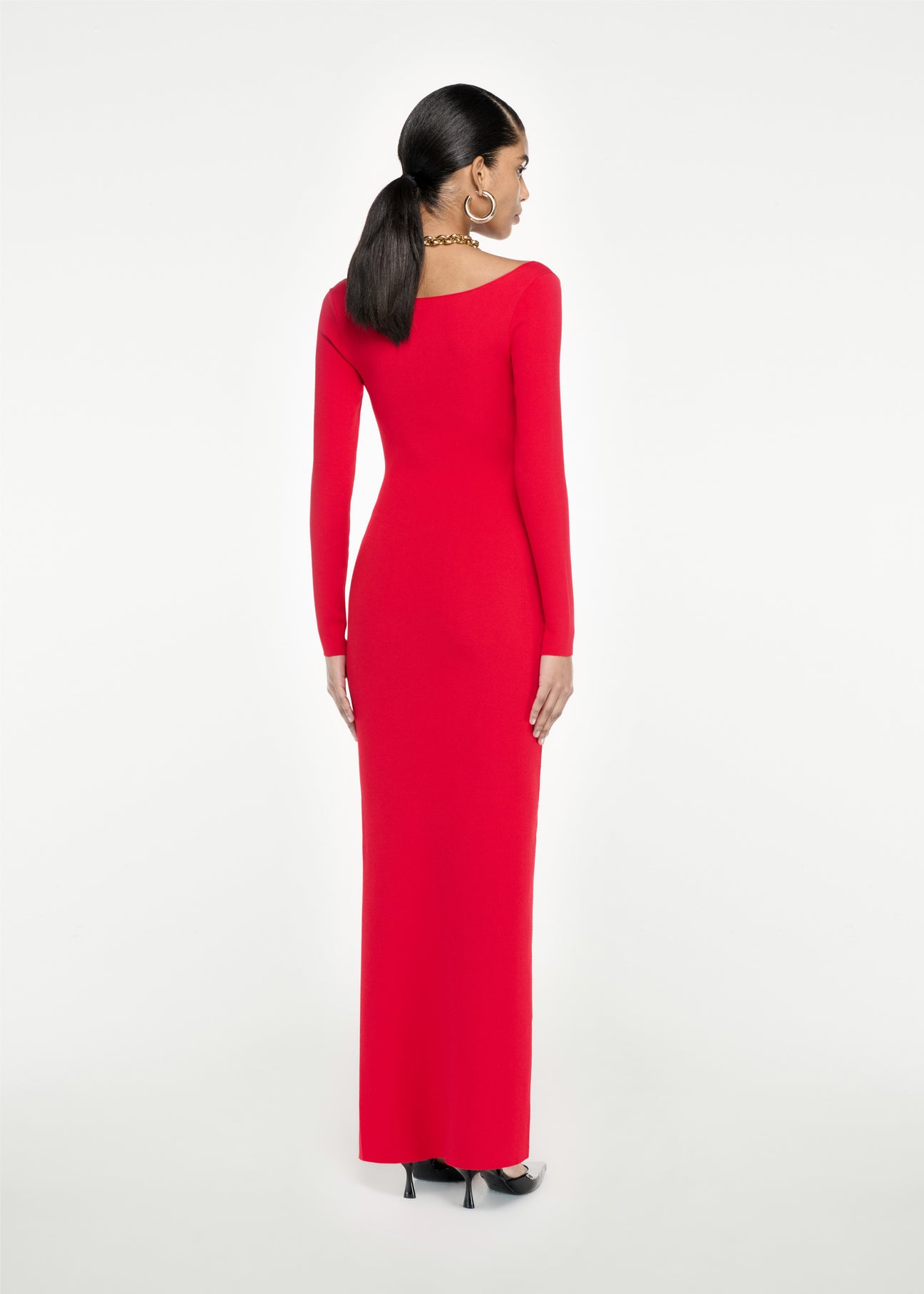 Colette Luxe Premium Long Sleeve Knit Maxi Dress in Muted Red - Bump Friendly *Final Sale*