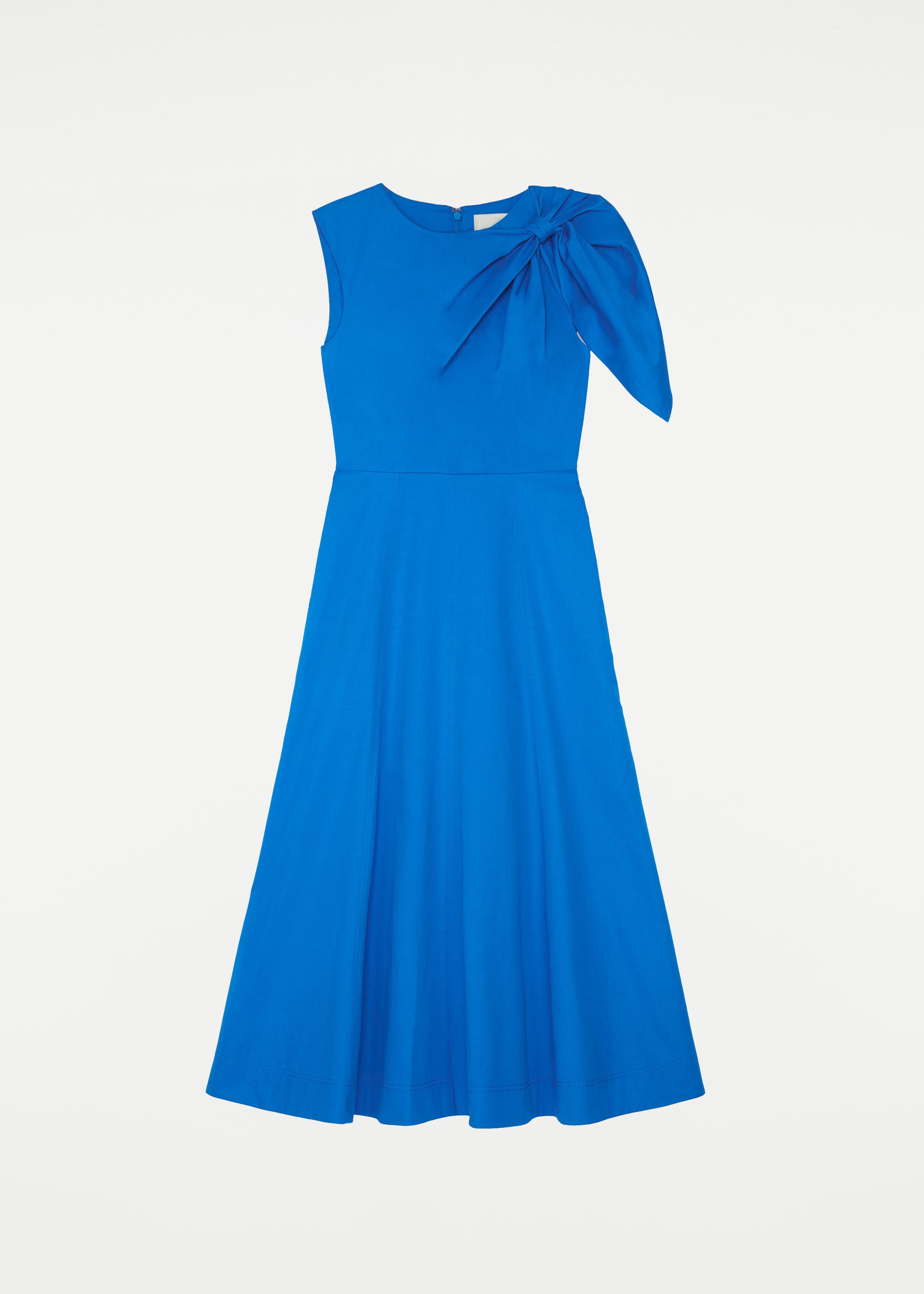 cotton poplin midi dress blue