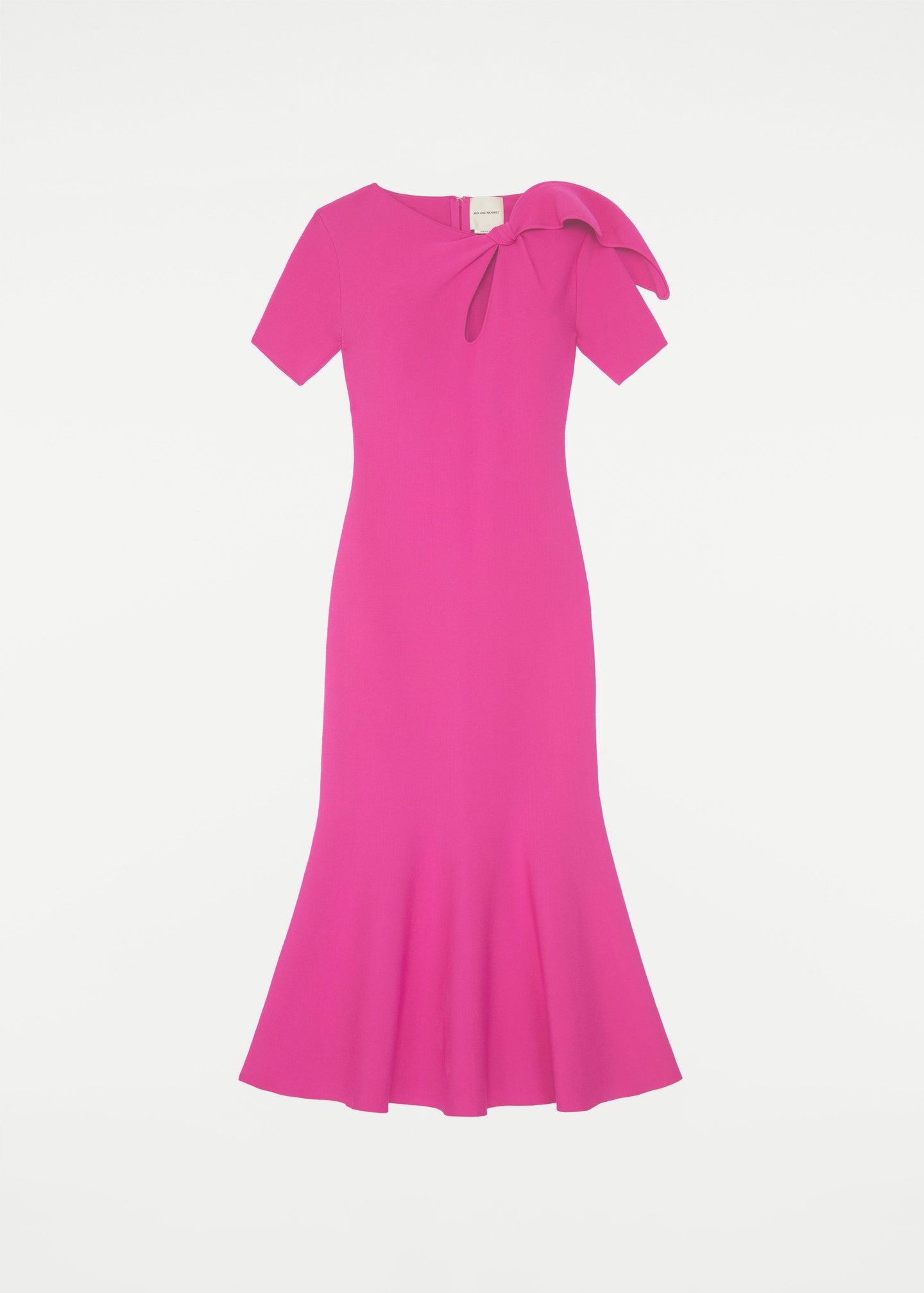 short sleeve knit midi dress pink