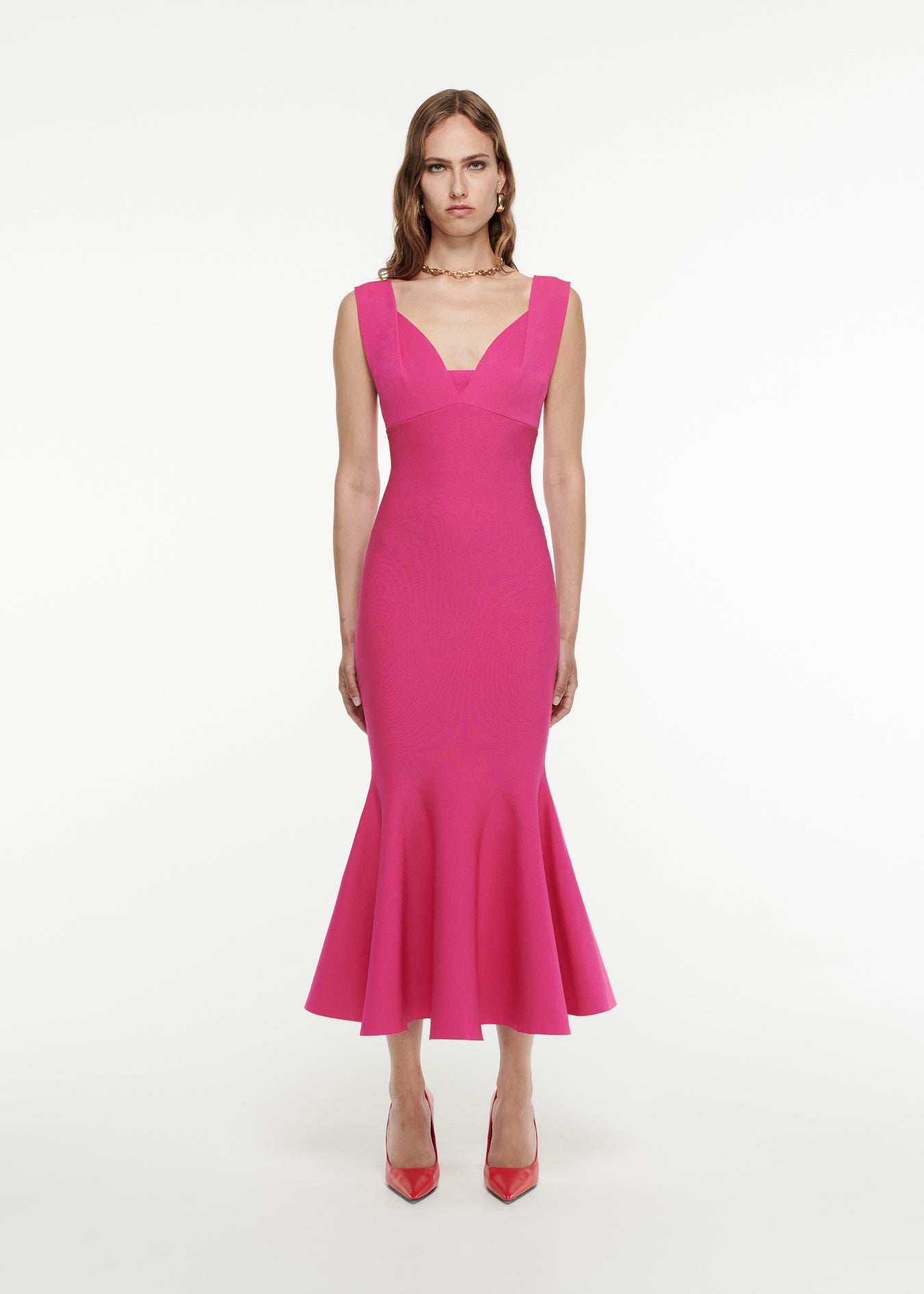 Knit Midi Dress Pink