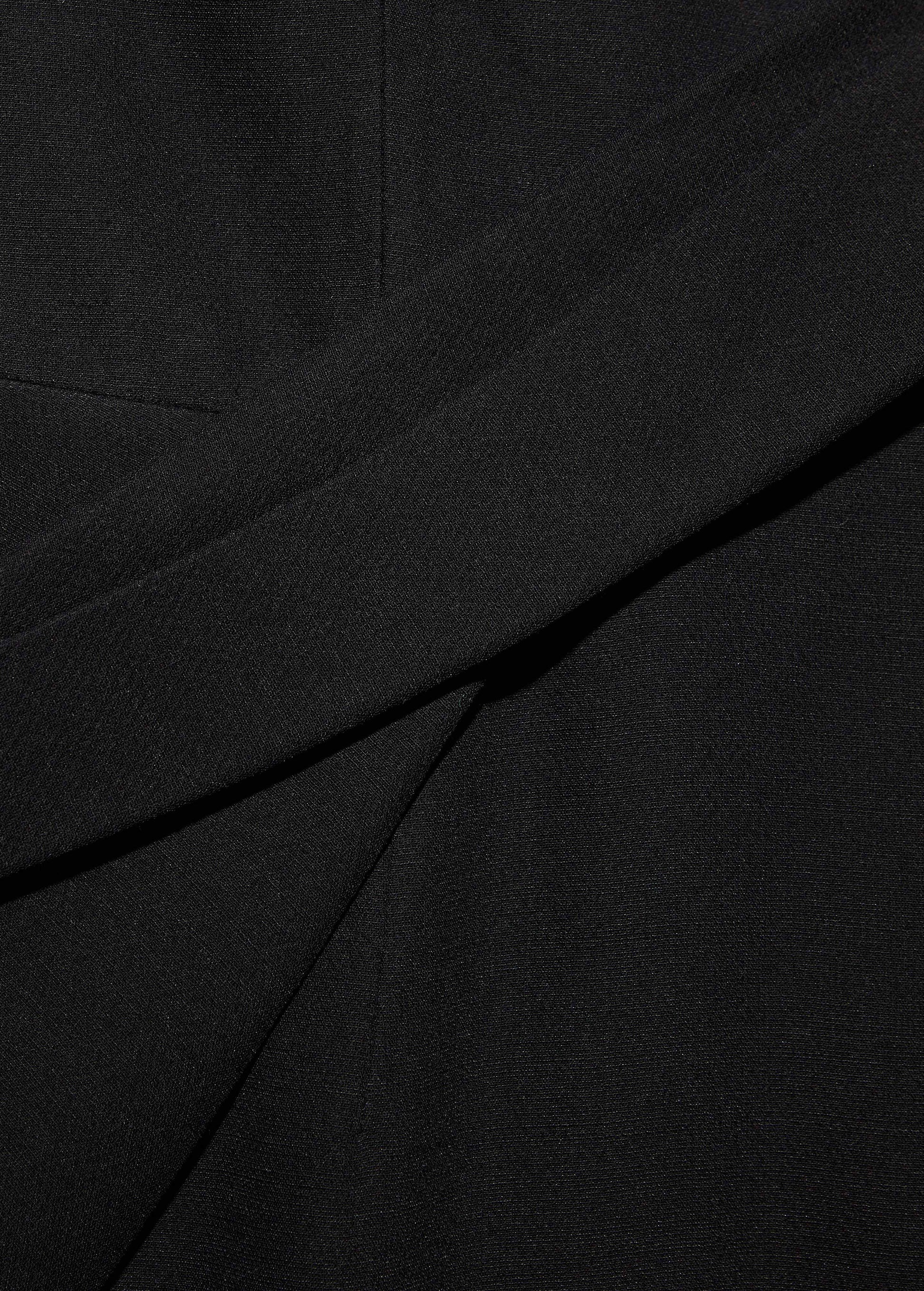 Cap Sleeve Silk Wool Midi Dress in Black